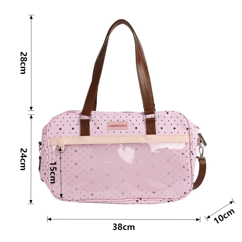 New Original Design Girl Sweet Y2k Ita Bag Cute JK Uniform Ulzzang Shoulder Bag Daily Commuting Casual Polka Dot Women's Bag