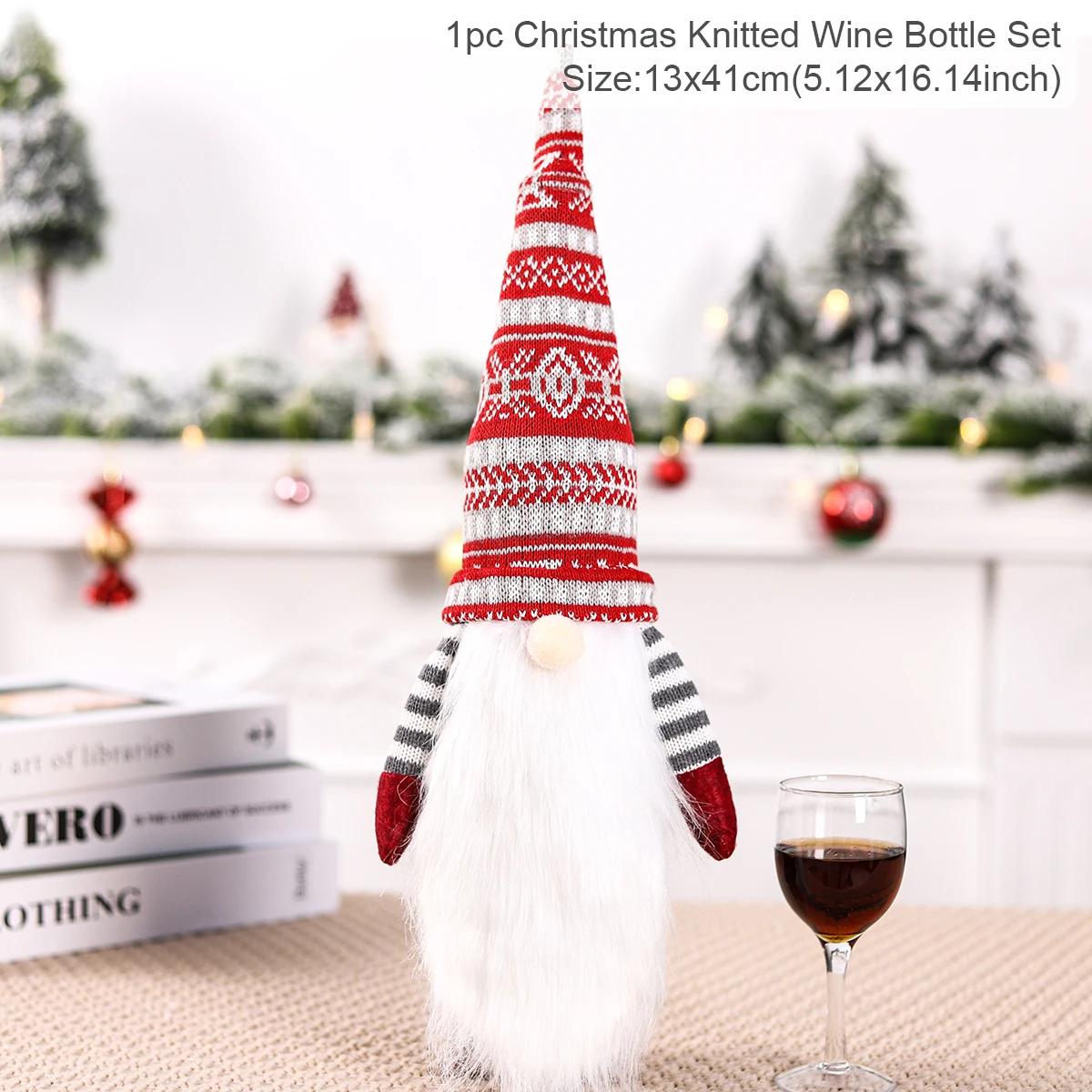 Festive Christmas Wine Bottle Cover - Holiday Decorations & Ornaments