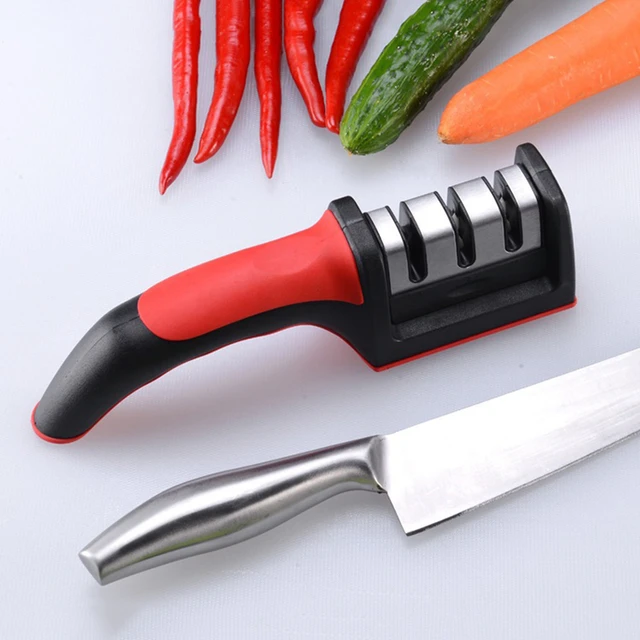 Meidong Kitchen Helper Sharpening Tool 3-Stage Kitchen Knife Sharpener  System - Coarse, Medium and Fine Knife Sharpner - for Blunt Knives  Resharpening