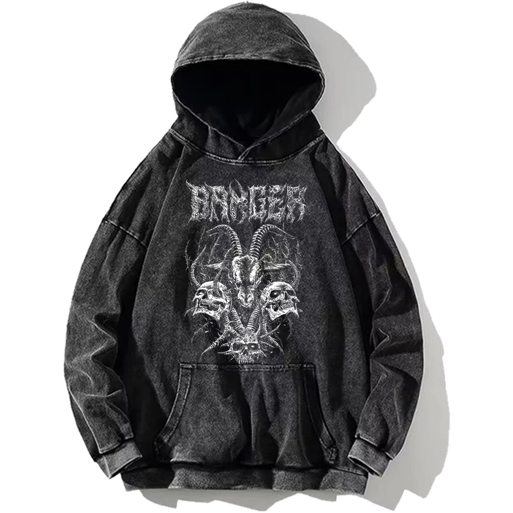 Skeleton Death Print Y2K Zip Up Hoodies 100% Cotton Men