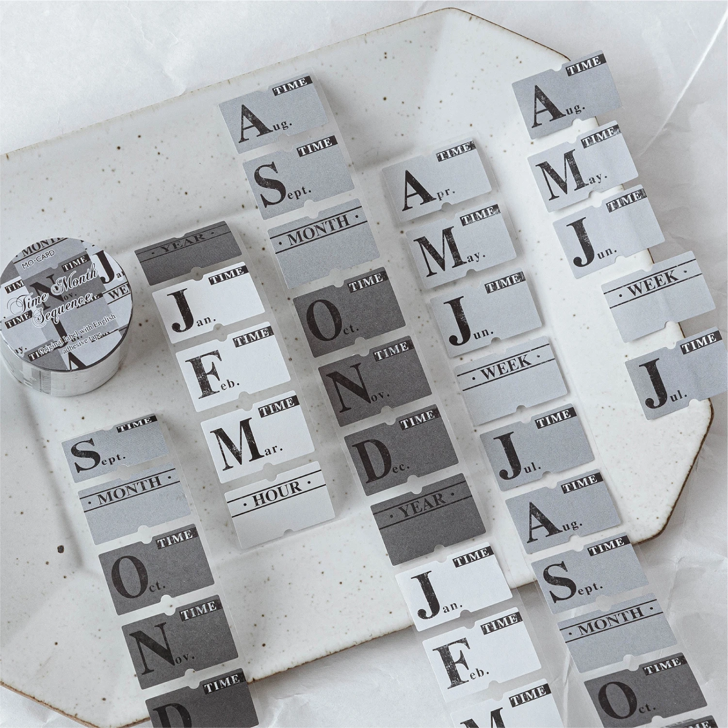 12팩/LOT 라벨 요소 시리즈 장 신선한 흰색 크래프트 종이 테이프