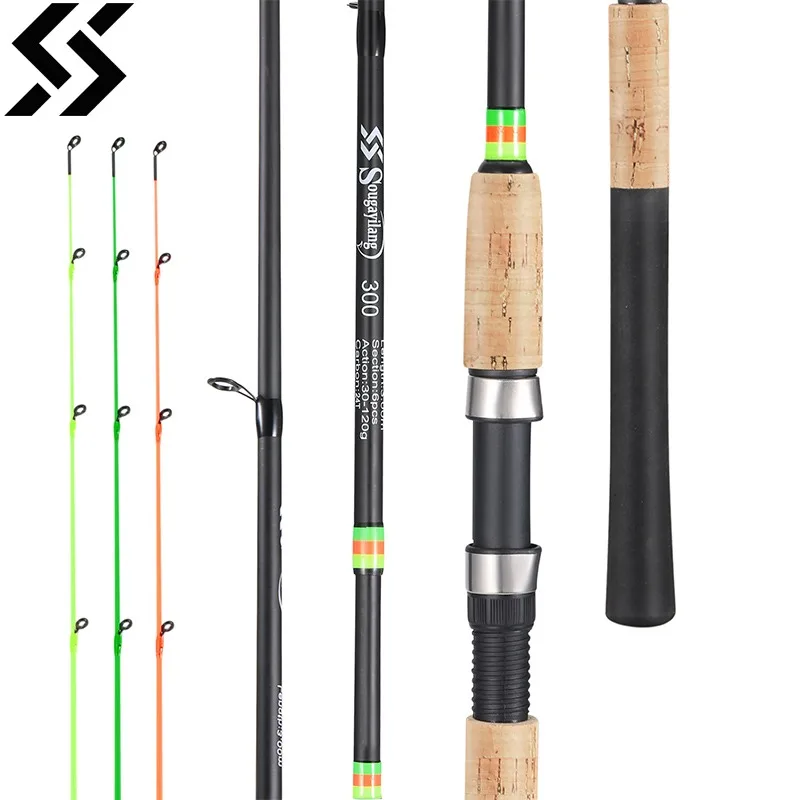 Canne feeder Sougayilang 3m manche liège carbone power L M H travel rod carp feeder pêche