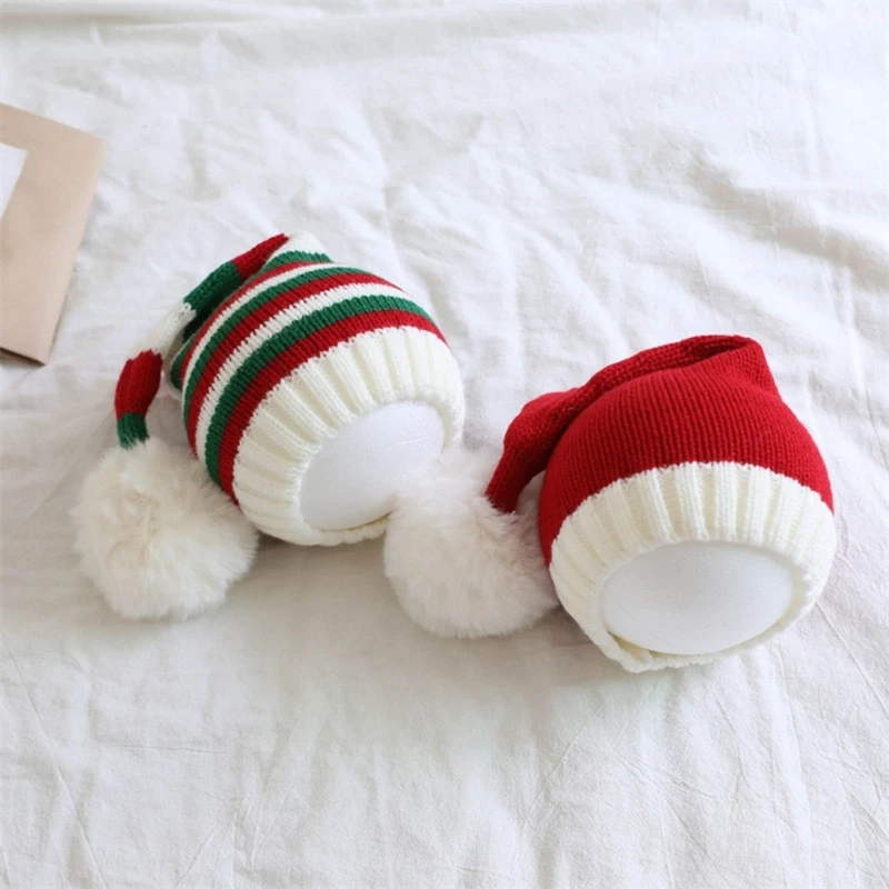 

Knitted Long Tail Baby Beanie Caps Christmas Winter Warm Baby Hat for 1-8 Years Old Toddle Kids Outdoor Windproof Bonnet