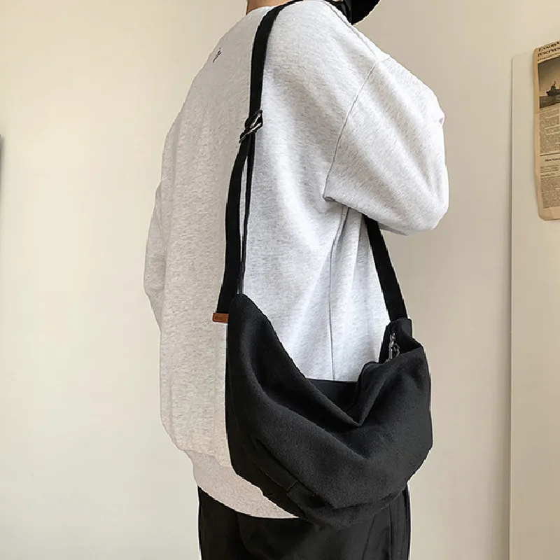 Hobos Canvas Crossbody Bag for Women Fashion Students Messenger Shoulder Bags Casual Women's Totes Female Handbag Large Capacity