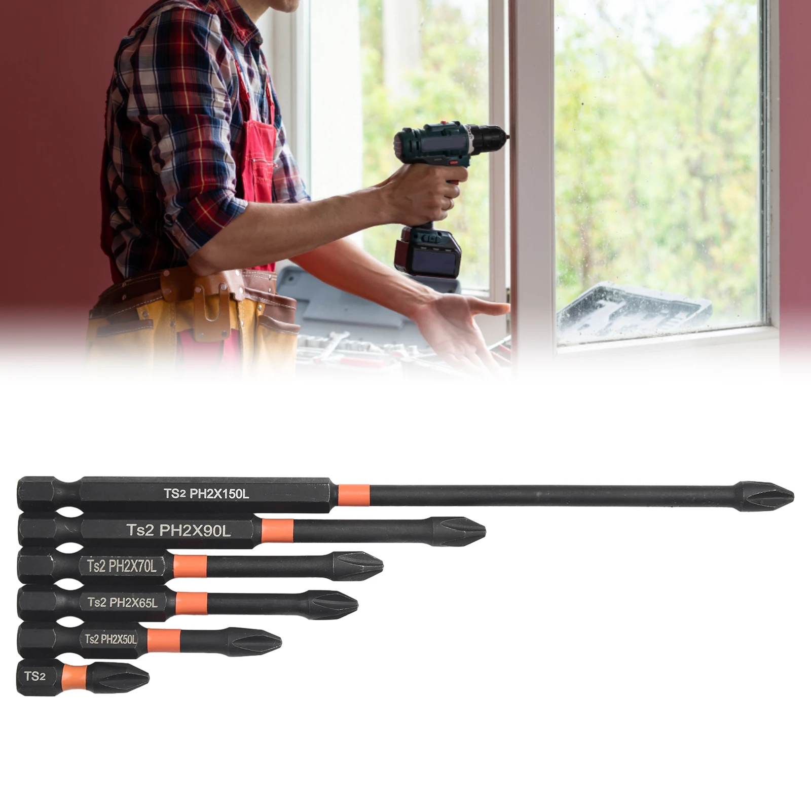 

PH2 Magnetic Impact Electric Cross Screwdrivers Bit 25-150mm Hand Drills Organizer Electric Tools For Electrician Power Tool