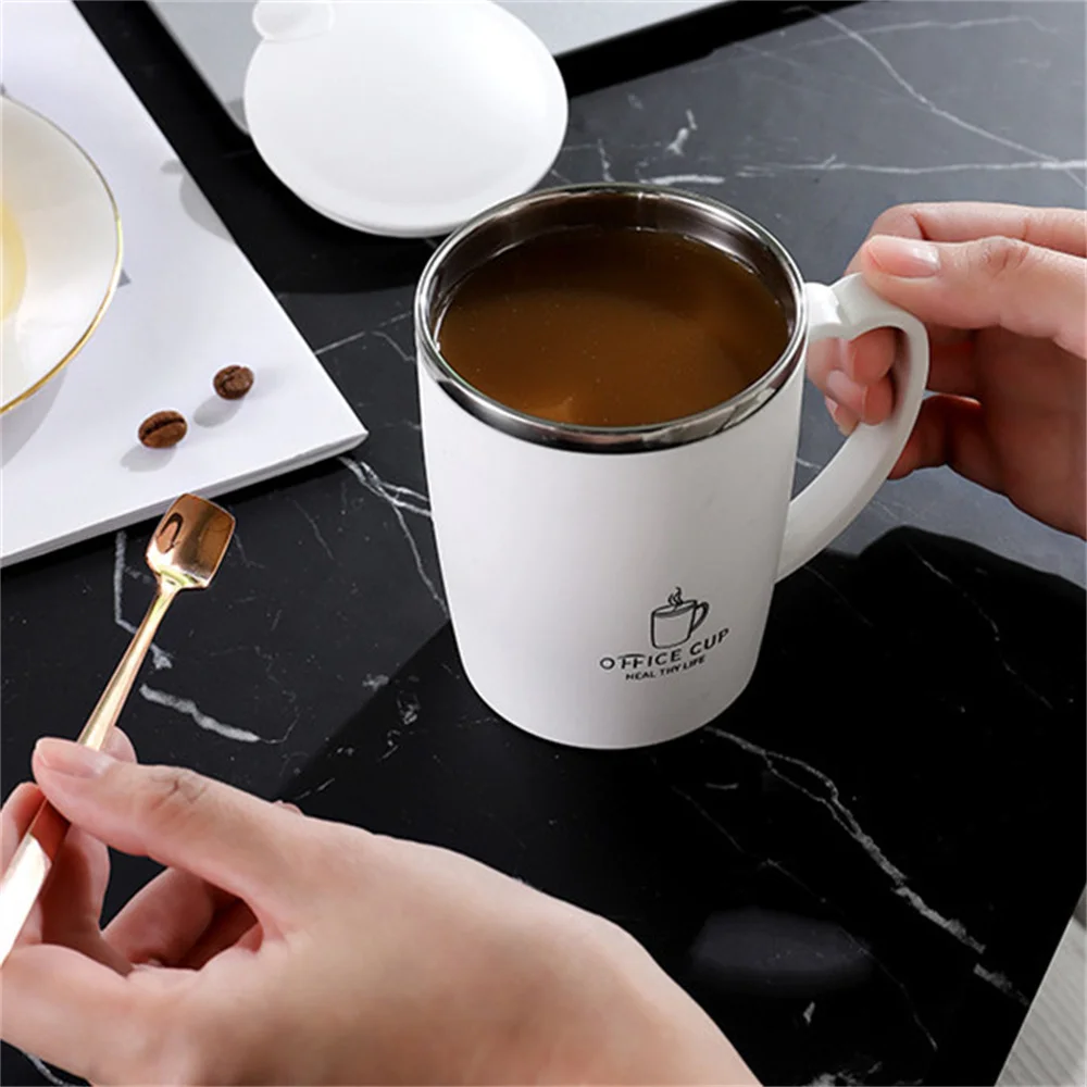 Gradient Mug Vacuum Cup Men's and Women's 304 Stainless Steel Coffee Cup  Portable Tea Brewing Pot with Handle and Lid - AliExpress