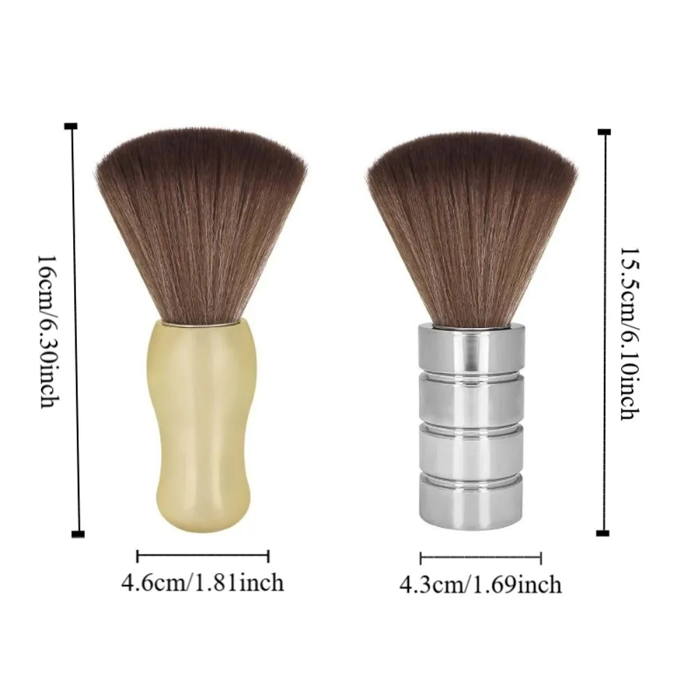 Electroplated Neck Duster Brush Duster Soft Professional Cleaning Tools Anti-Static with Handle Hair Cutting Brush Barber