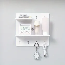 Versatile Wall - Mounted Peg Board with Shelf and Hooks (White - 1pc)