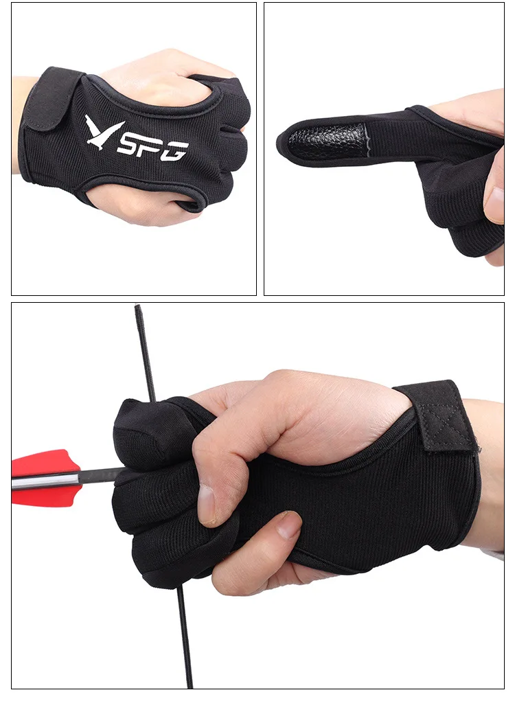 Three-Finger Gloves for Recurve Bow Finger Guard Shooting Competitive Archery 1pc archery finger guard