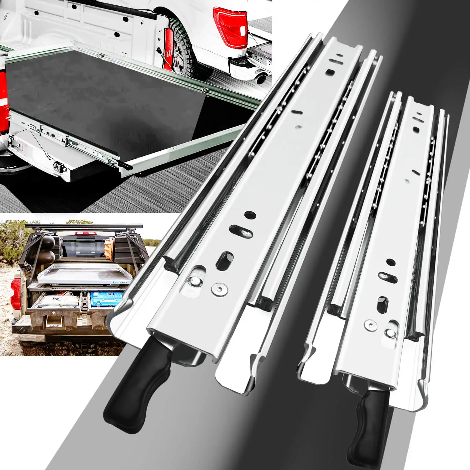 Cxhiia-pesados Corredores Gaveta com Bloqueio Totalmente Extensão Rolamento de Esferas Alta Capacidade de Rolamento 68kg Campervan Gaveta Slides