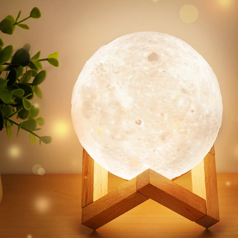 LED Night Light Rechargeable Moon Light 3d Printing Atmosphere Light Bedroom Office Decoration Gift rgb dimmable led lamp e27 energy saving party decoration atmosphere bulb led spotlights smart lights bulb with remote control