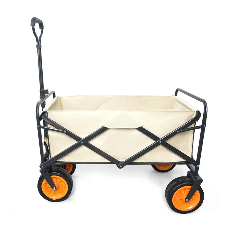 

Multifunction Picnic BBQ Trolley Portable Folding Outdoor Cart Large Capacity Beach Camping Campsite Trailer 8 Inch Wide Wheel