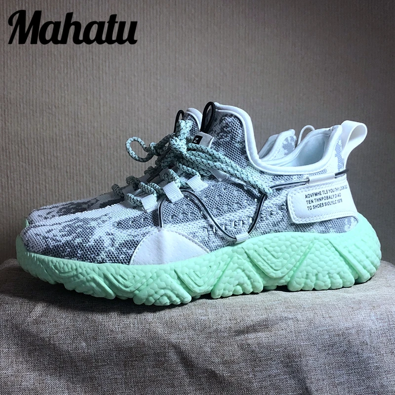 

Men Casual Sneakers shoes fashion flat leisure shoes lace-up Air Mesh men's popcorn socks shoes Tennies zapatillas hombre