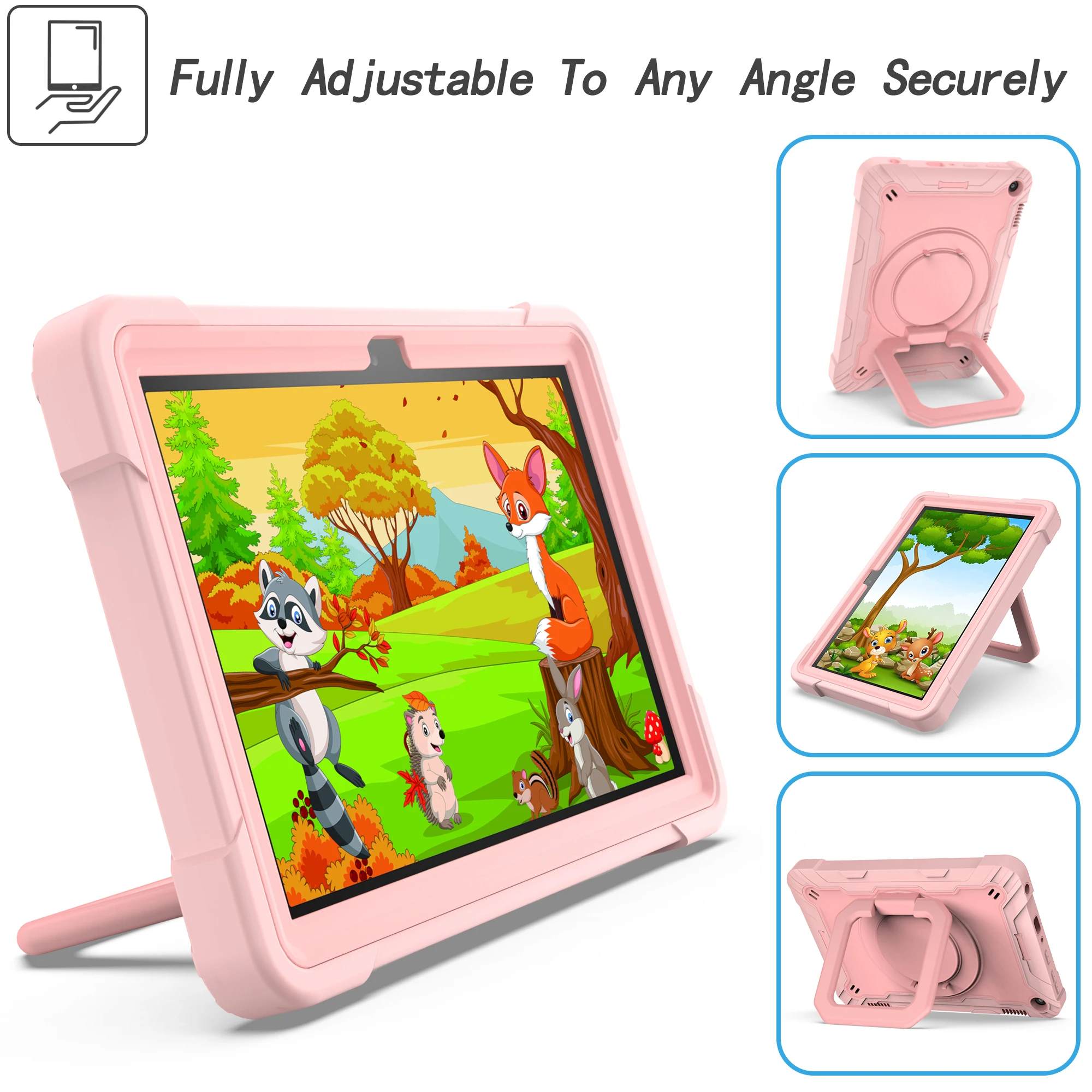 360 Rotating Shockproof Case with Handle Grip and Stand