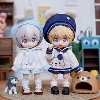 Suki Ob11 Dolls Rabbit Bear Sailor Suit Navy Clothes With Rabbit Ears Hat For Nendoroids Obitsu11 Molly Ymy Gsc 1/12 Bjd Doll 1