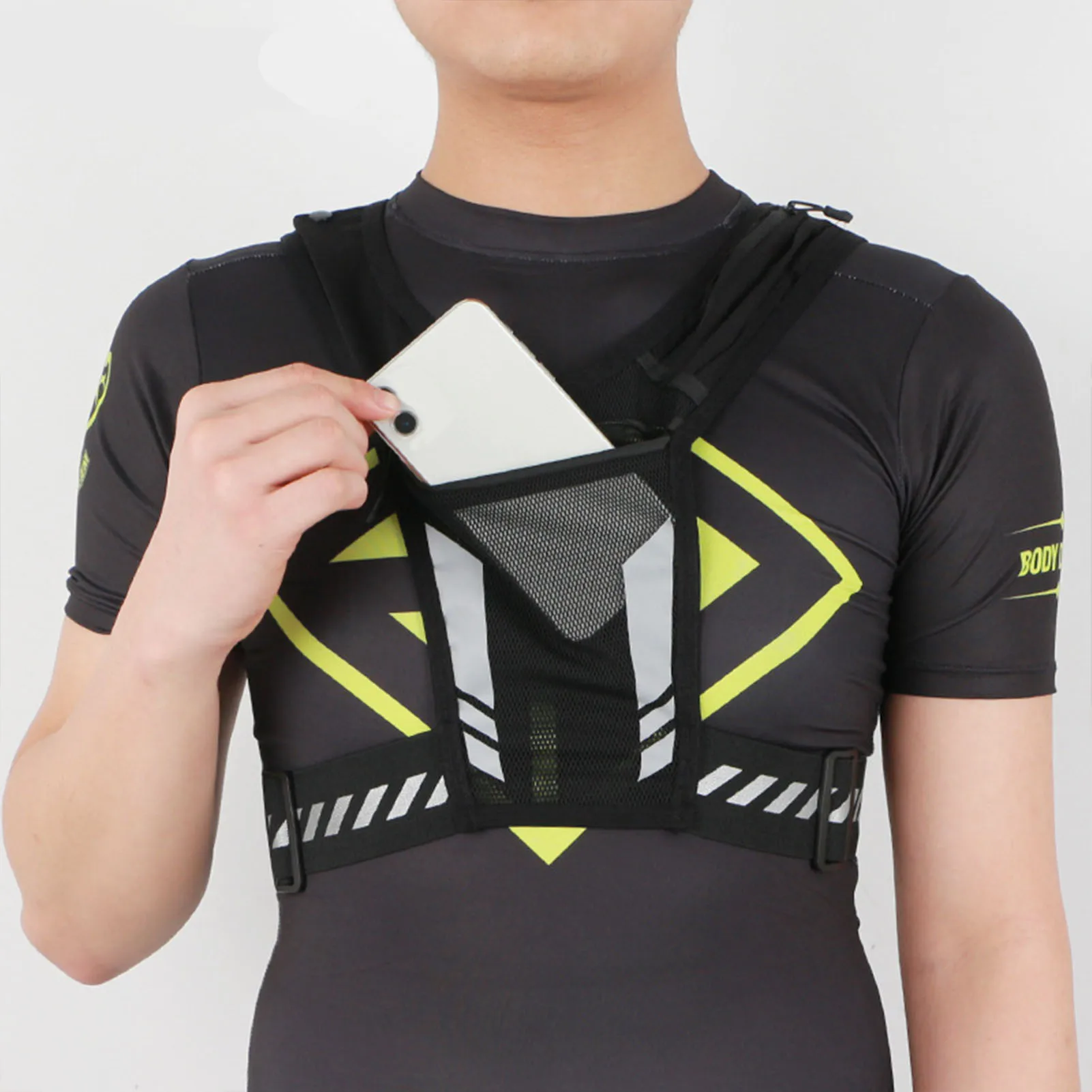 

Reflective Running Backpack Universal Lightweight Sport Running Vest Mobile Phone Cards Bag For Jogging Fitness Male Femaleсумка