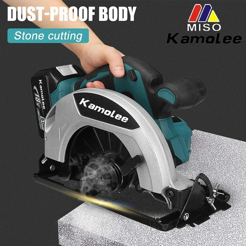 Kamolee 가정용 DIY 전기 원형 톱, 마키타 18V 배터리 호환, 7 인치, 21V, 6.0Ah, 6000mAh