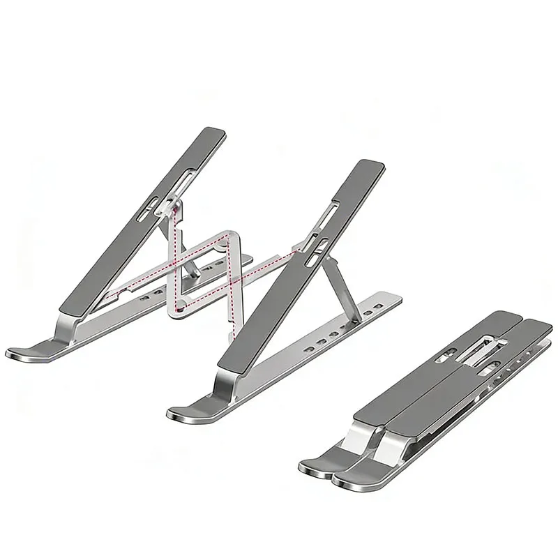 휴대용 듀얼 포크 접이식 알루미늄 합금 노트북 & 태블릿 스탠드, 높이 조절 가..