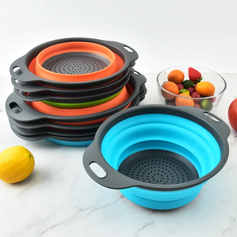 

Large Size Foldable Drain Basket for Kitchen Washing Vegetable Fruit Supplies Multi-functional Drain Basket & Fruit Plate