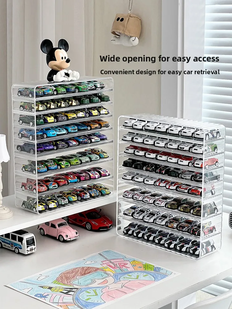 Transparent Acrylic Storage Box for Alloy Model Car Display Stand Creative Rectangular Desktop Organizer Universal Toy Storage