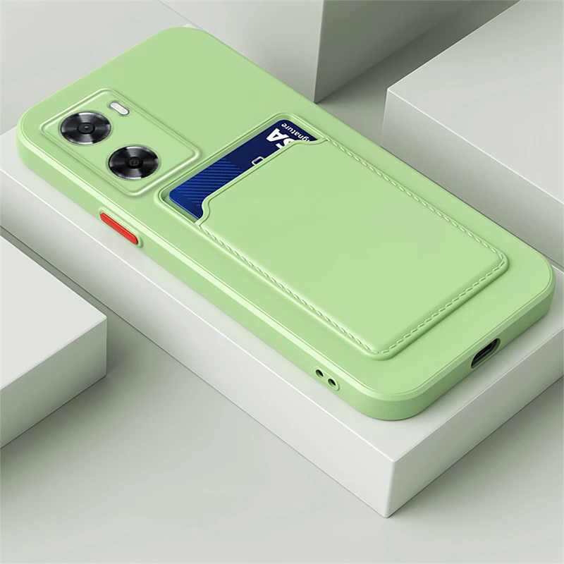 thumbnail image 1 of Liquid Silicone Card Holder Case For OPPO Reno 10 8 7 6 5 Pro Plus 8T 7 Z 5G Wallet Bag Case For OPPO A78 A94 A95 A98 A58 A38, 1 of 5