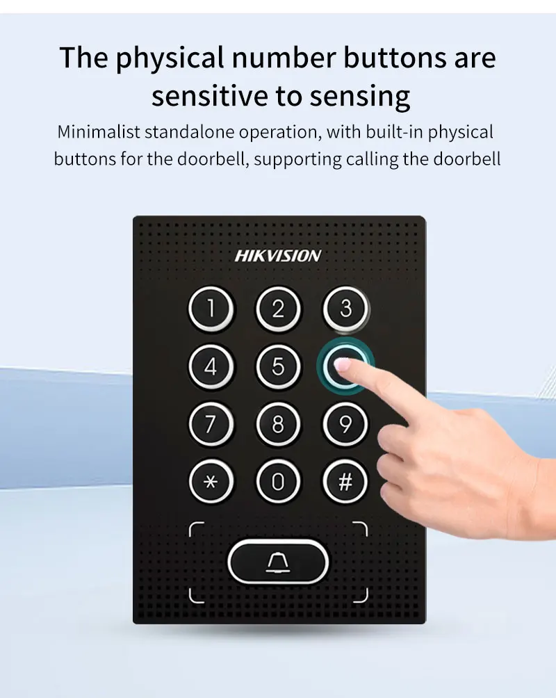 Bočni profil Hikvision tipkovnice za kontrolu pristupa