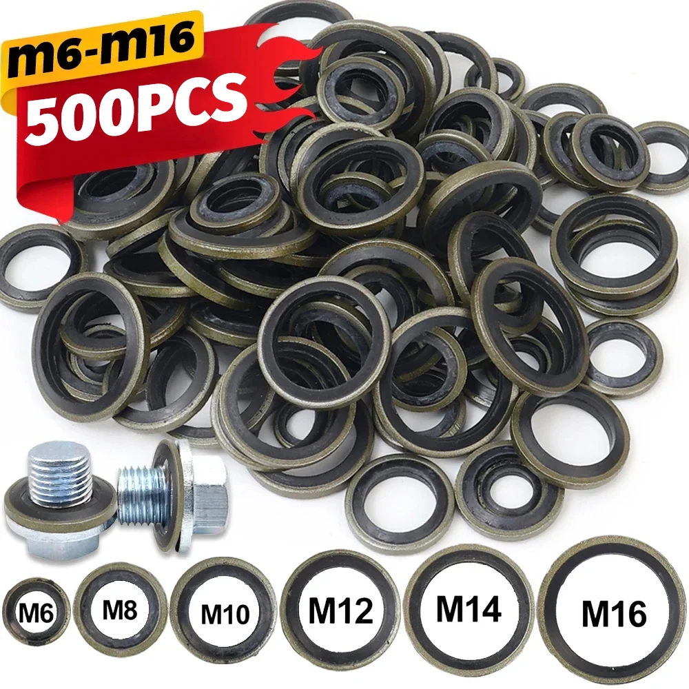 Bonded Seal Sealing Gasket Car Oil Drain Screw Combined Sealing Washer Sump Plug M6-M16 Combination Gasket Oil Resistant O Ring oil drain plug gasket oil drain plug seal washer o ring gasket sealing washers