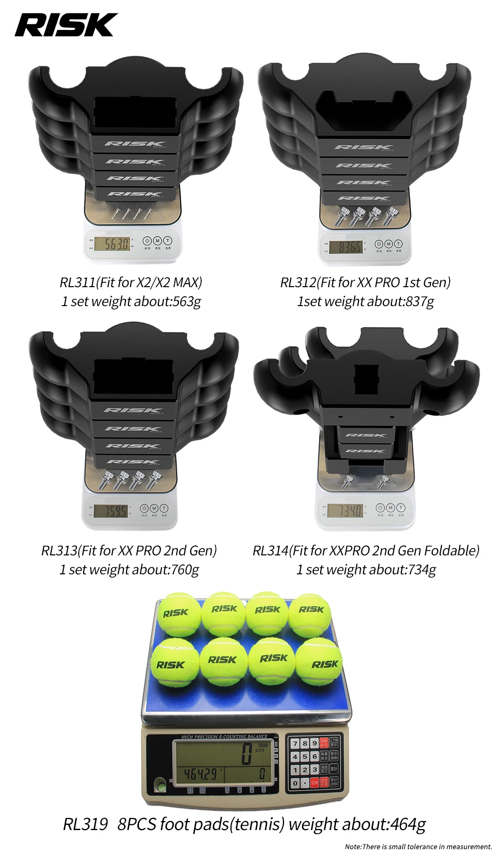 RISK Fahrrad-Smart-Trainer-Pufferfußplatten Rocker-Basisplatte Ständer Tennisballfüße für X2 / X2 MAX / XX PRO – Detail 3