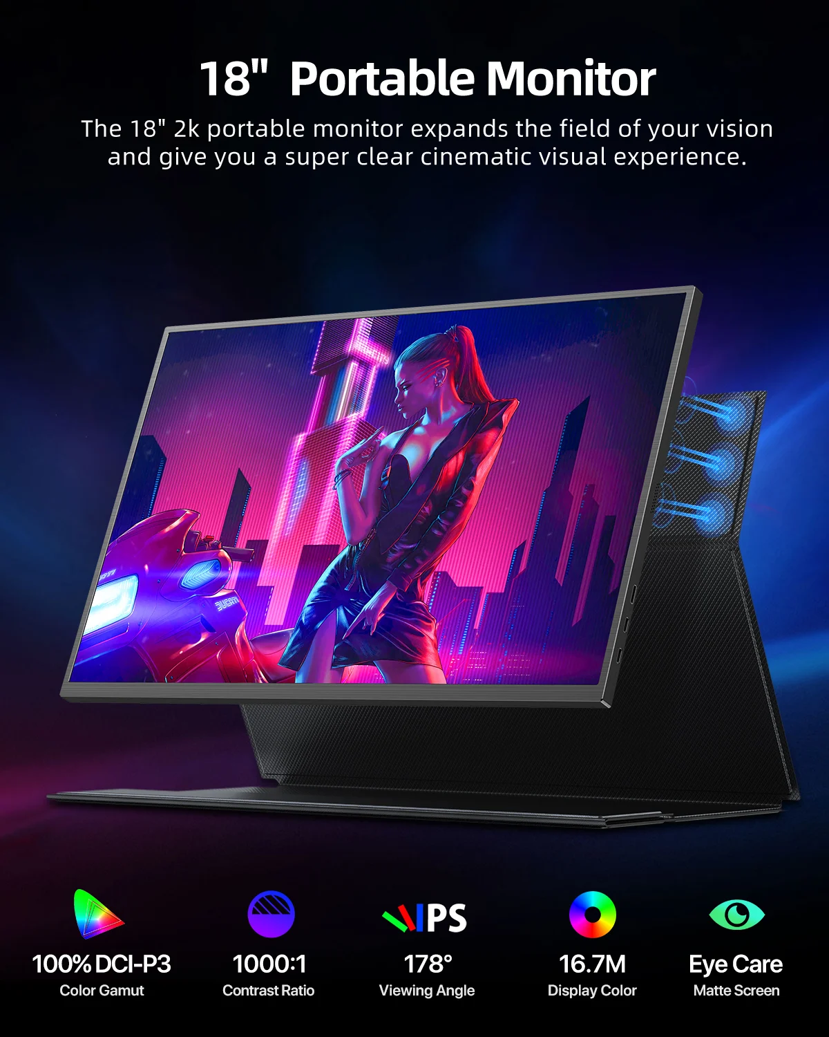 18インチ 144Hz 2Kモバイルモニター 楽天市場】＼2K／【144Hz】ゲーミングモニター モバイルモニター