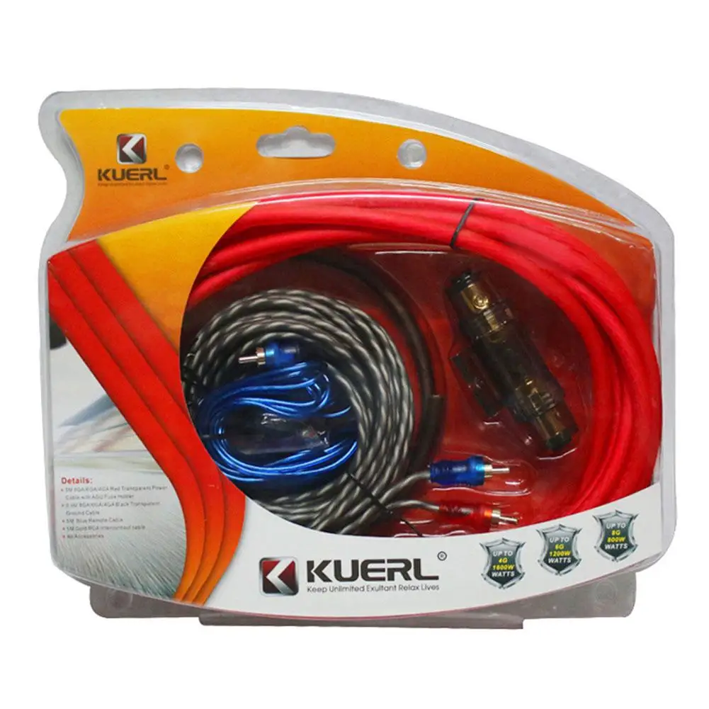 Car Audio Speakers Wiring kits Cable Amplifier Subwoofer Speaker Installation Wires Kit 10GA Power Cable 60 AMP Fuse Holder