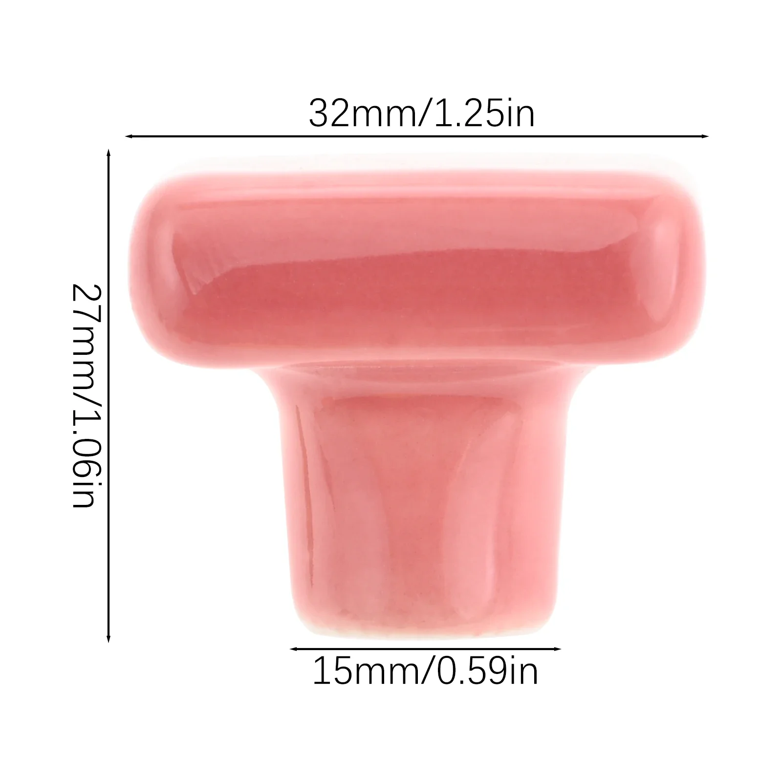2pcs Colorful Ceramic Cabinet Door Handle w/screw Square Single Hole 27mm/1.06" Simple Modern Knob Drawer Wardrobe Chest Pull