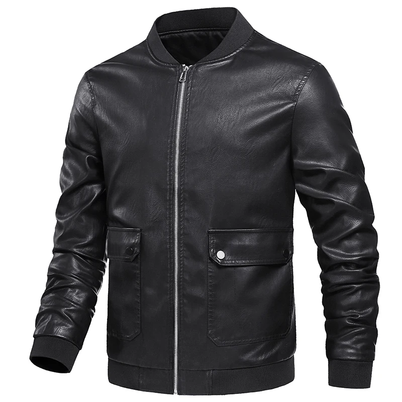 Casual Motorcycle Leather Jacket Coats Windbreaker Outwear Male Faux Leather PU Zipper Autumn Winter Fashion Mens 9 Sc9be642671ca442eabb19f67d3ad8bcb9