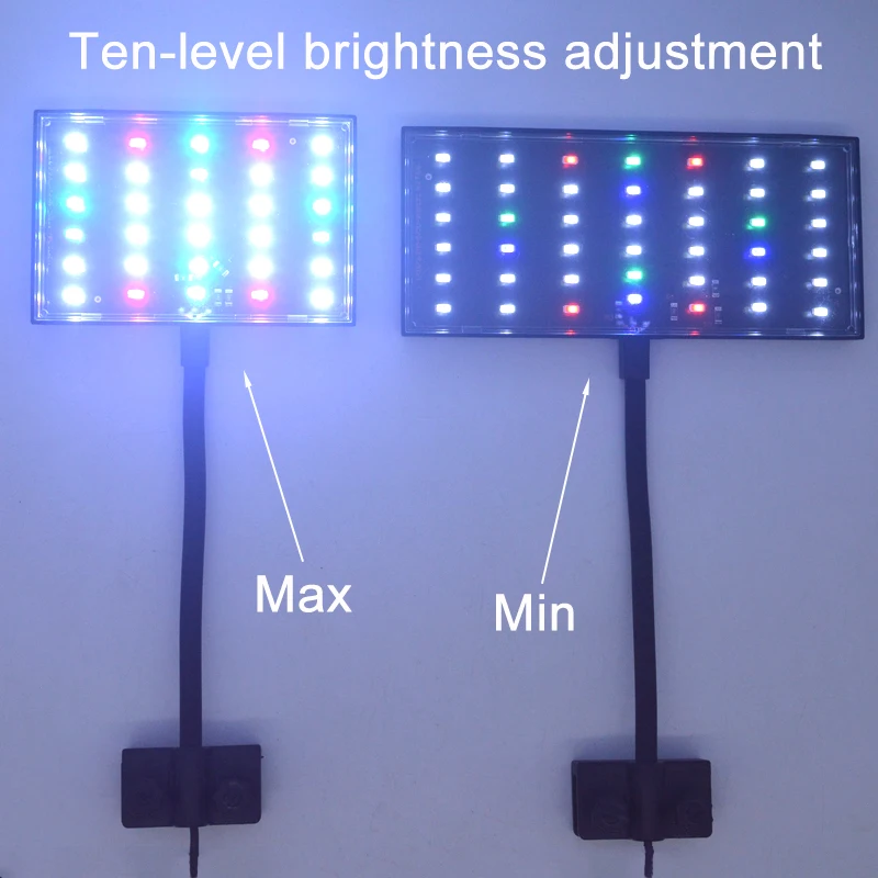 Enhanced Full Spectrum Adjustable LED Aquarium Light with 360° Rotation and Timer Control