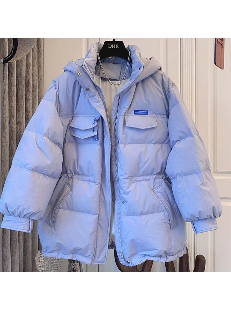 

2022 Chic Parkas Women Winter Jacket Hooded Thick Warm Cotton Padded Parka Casual Fluffy Basic Coat Female Snow Coat Outerwear