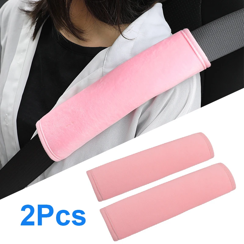 2pcs Interior Accessories Car Seat Belt Cover Soft Hairy Safty Belt