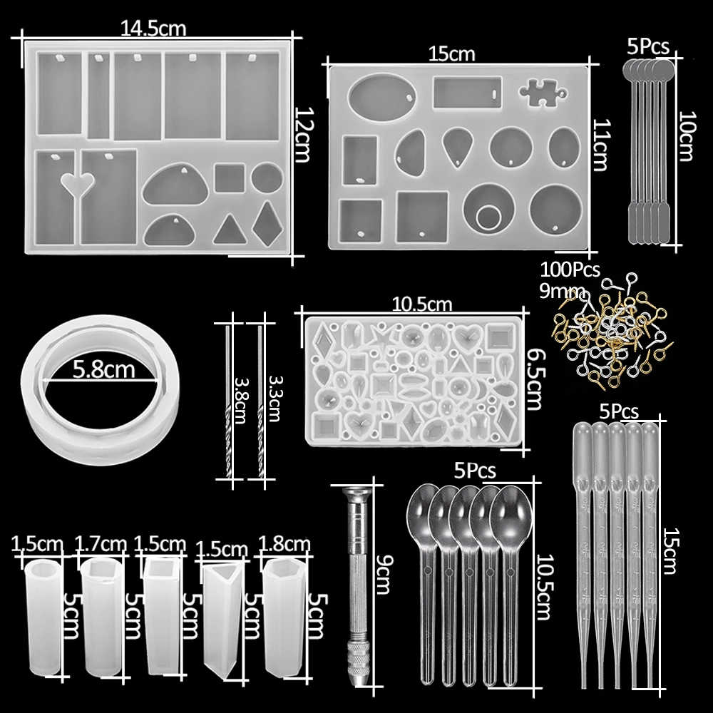 KKSJK Confezione da 68 accessori in resina epossidica con glitter, paillettes, fiori secchi, adesivi, lamina d'oro, conchiglie, ingranaggi, per artigianato in resina e decorazioni per nail art