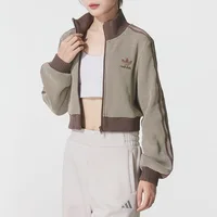 Adidas Originals Track Top Crop Brand Logo Short Stand-Up Collar Sports Veste à manches longues coupe slim pour femme Kc2645 1
