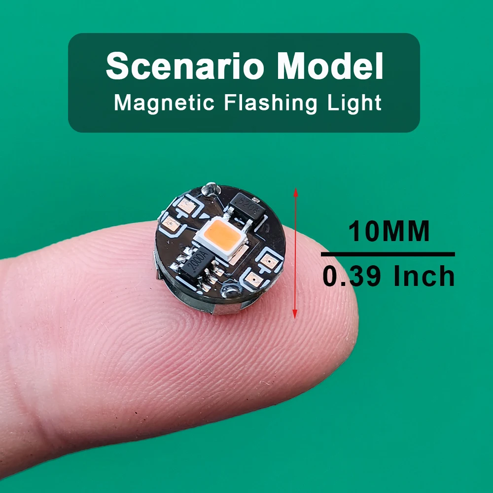 2PCS 미니 슈퍼 밝은 자석 제어 LED 시뮬레이션 촛불 플래시 라이트 DIY 제작 불꽃 램프 모델 장난감 재료