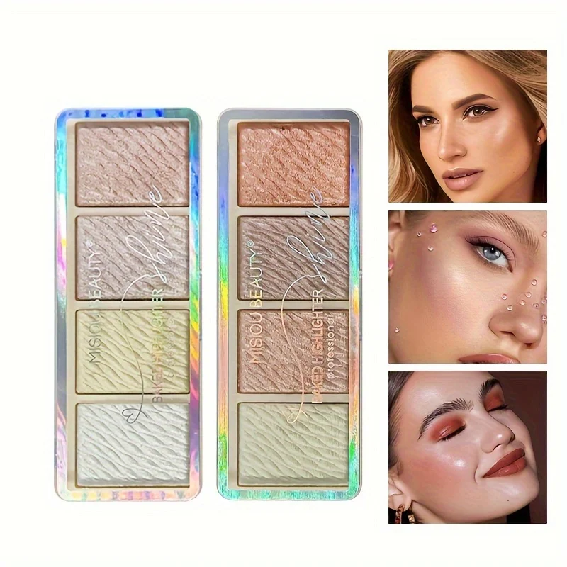 Face Contouring Palette All-In-One Highlight Bronze Blush Eyeshadow Nose Contour Kit Matte Shimmer Makeup for Cheeks