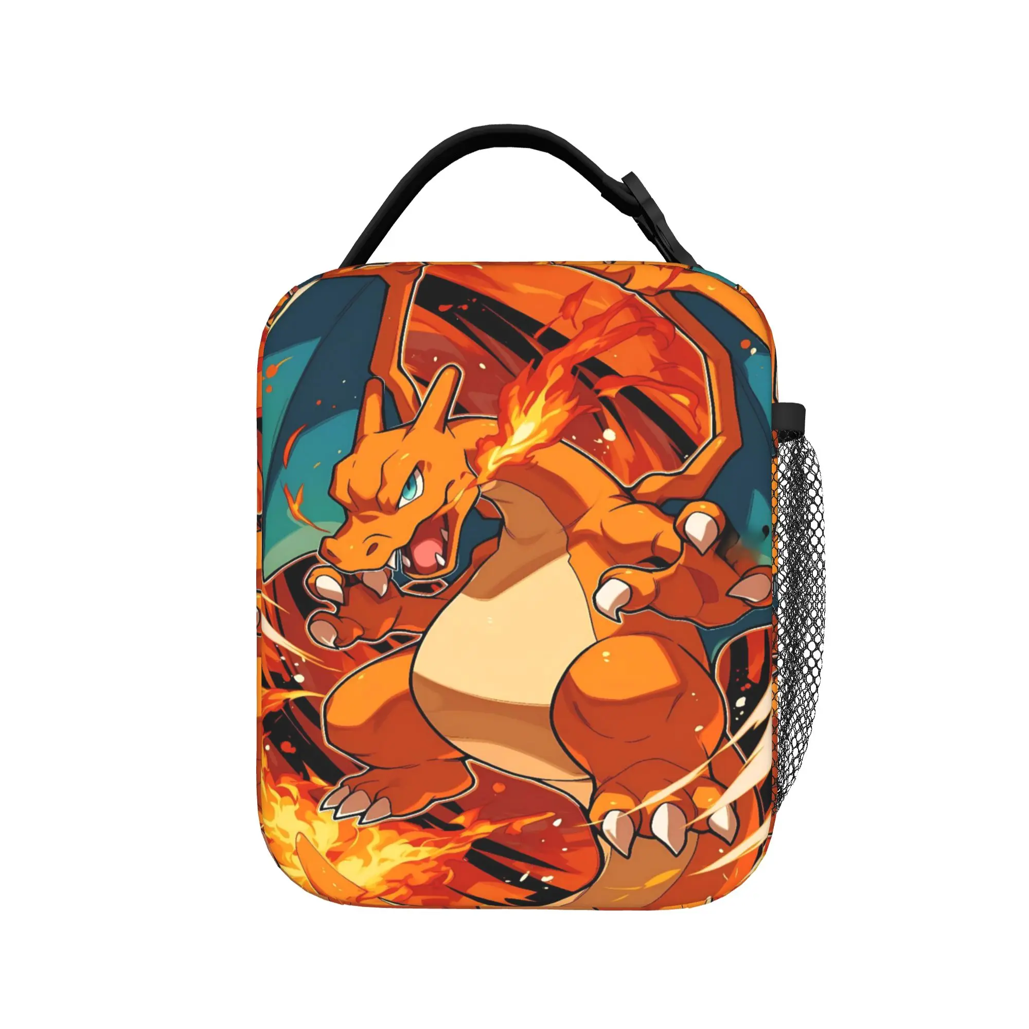 Swirl Fire Manga Lunch Bag - Stylish Portable Oxford Cooler Bag