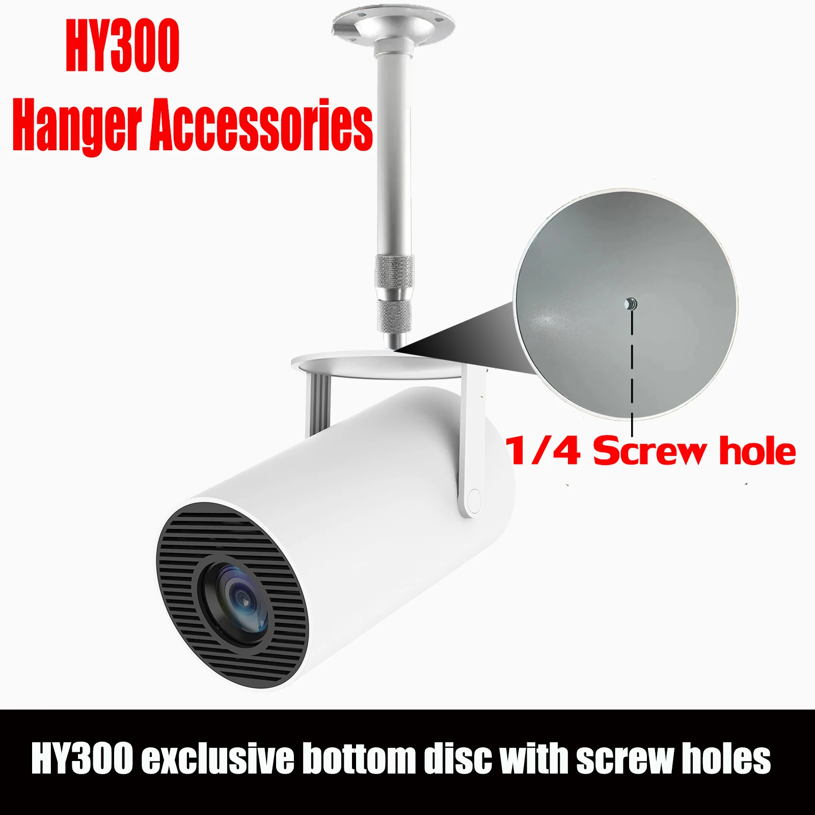HY300 Projector accessories Ceiling and Wall Stand For Projector Backlight Compatible with bracket hanger 1/4 screw hole screw