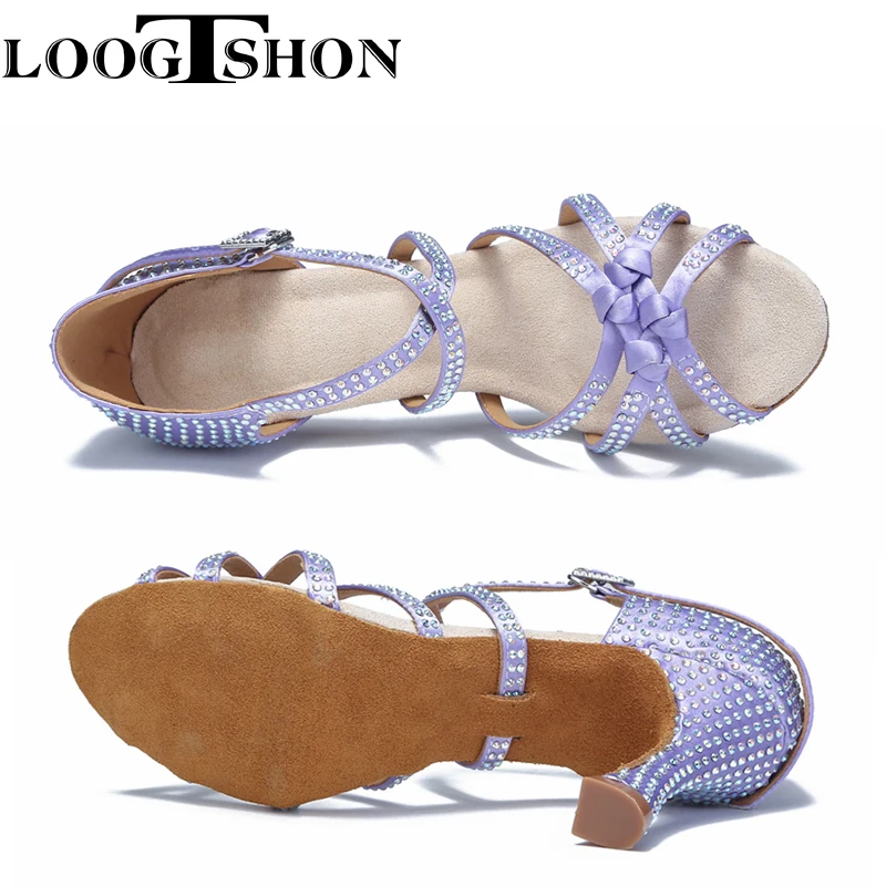 2020 Professional Adult Women's Rhinestone Latin Dance Shoes 10CM High Heel Soft Samba Lumba Cha Dance Shoes Salsa dancing shoes