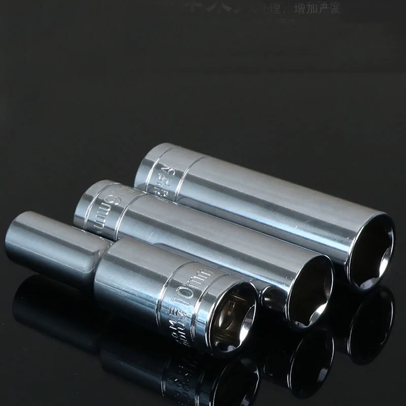 1PCS 1/2" Drive Deep Hex Socket CRV Hand Tools 6 Point Socket Wrench Head 78mm Long  Extension Sleeve Adapter 8-32mm Anti-rust 3