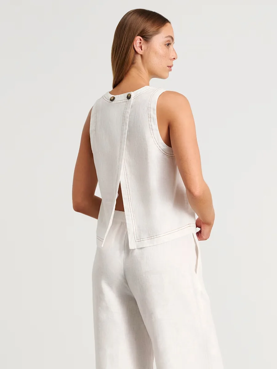 Bronladies Cotton Linen Vest Pants Set Women's Wide Leg Long Pants Sleeveless Top Casual Suit 2025 Spring Summer New Pant Sets