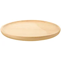 Round Wooden Tray Plate Large Charcuterie Board Serving Platter Cookie Pizza Rattan Chargers for Dinner Plates 1