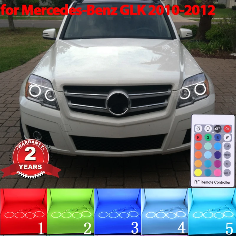 

Светодиодные кольцевые лампы Angel Eyes Halo для MERCEDES BENZ GLK CLASS X204 280 300 320 10-12 RGB, многоцветный пульт дистанционного управления