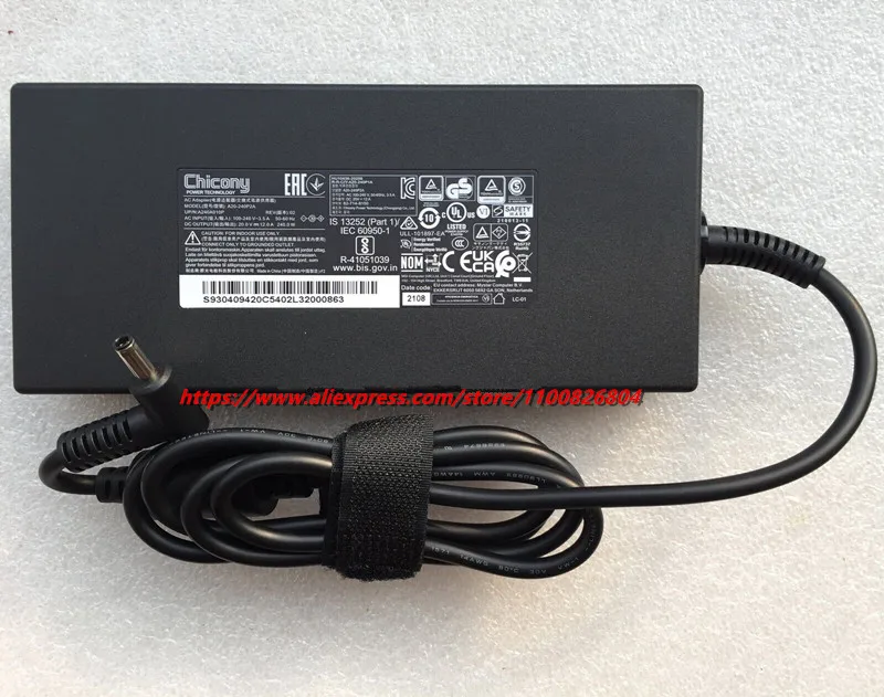 Genuine 20V 12A 240W  Laptop AC Adapter Charger For MSI Pulse GL76 12UGK-216CA 12UEK-207CA Power Supply A20-240P2A  A240A010P