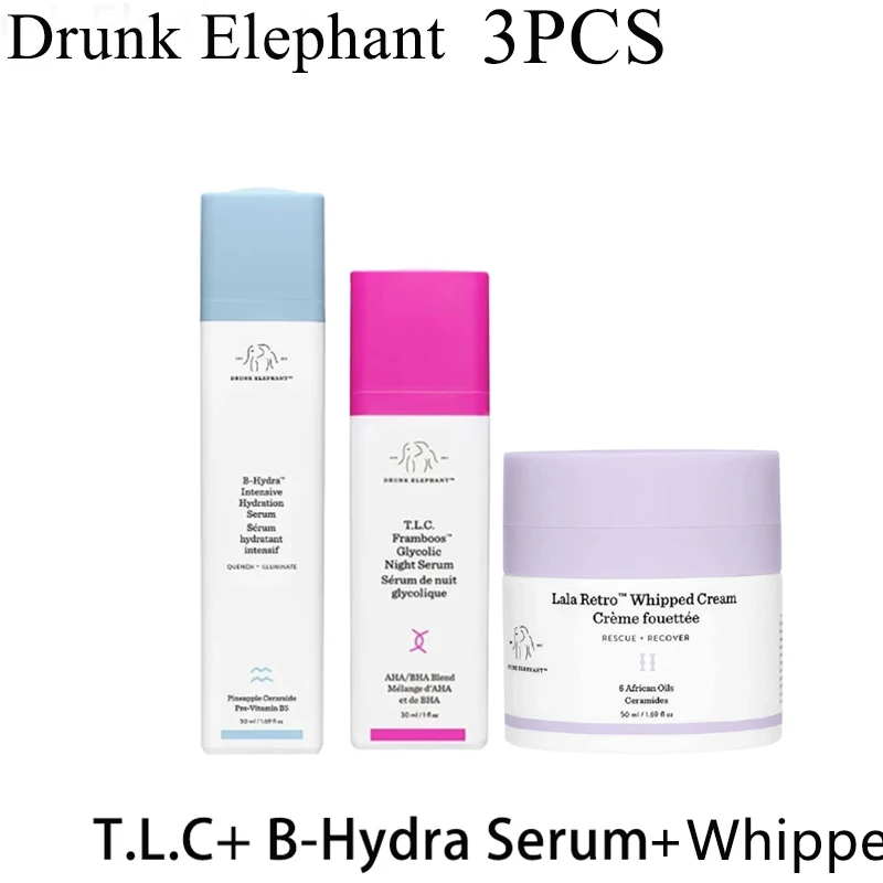 

3PCS Original Drunk Elephant Anti-aging Reduce Fine Lines Moisturizing Lifting and Tightening Whitening Remove Spots Skin Care
