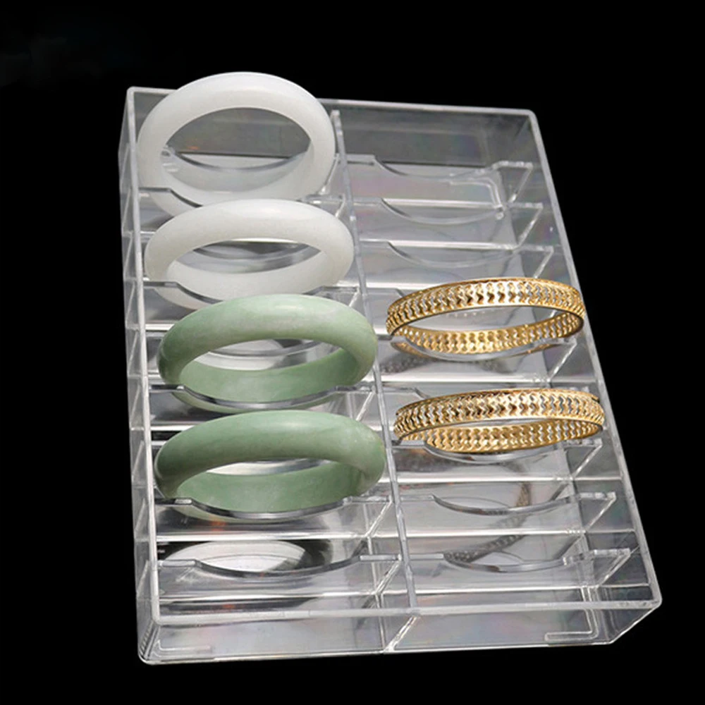 

20/10Slots Acrylic Bracelet Jewelery Box Transparent Bracelet Jewelry Display Organizer Bracelet Storage Showcase Box