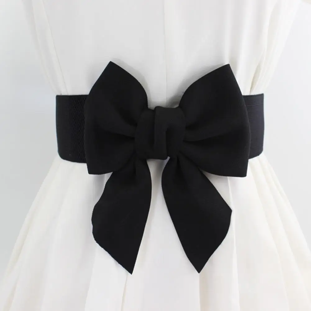 

Versatile Women Bowknot Belt Versatile Women's Wide Elastic Waistband with Elegant Large Bowknot Dress Decorative for Stylish